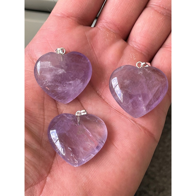 1 x Amethyst crystal Heart Pendant