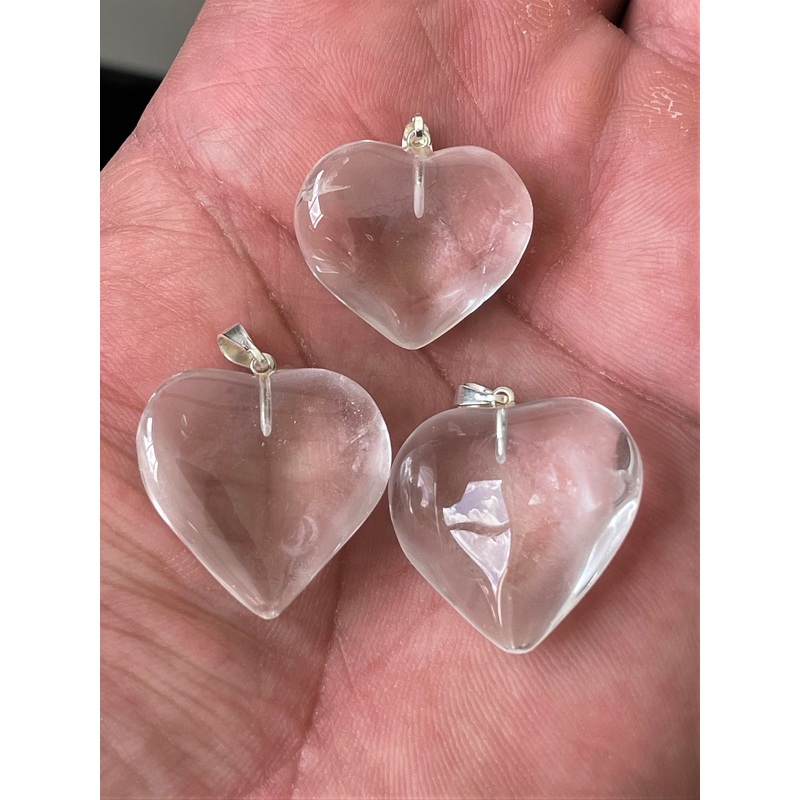 1 x Clear Quartz crystal Heart Pendant