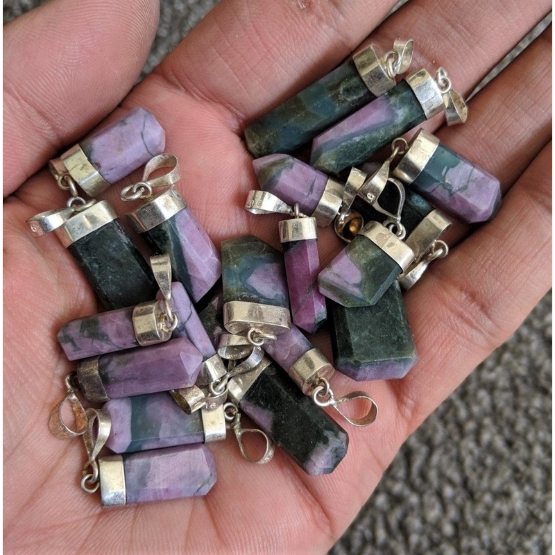 1 x Ruby with Zoisite Pendant/Necklace Natural (Assorted Sizes)