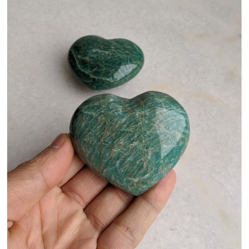 Amazonite Heart Natural x 1 (Medium – 60x50mm)