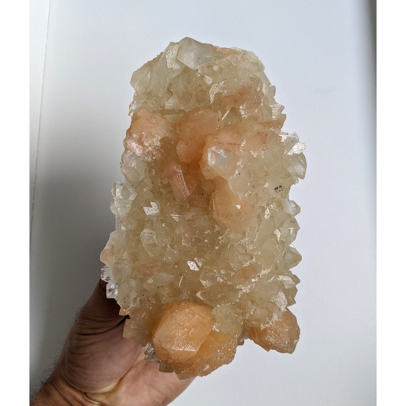 Apophyllite with Orange Stilbite Crystal cluster (160x100mm)