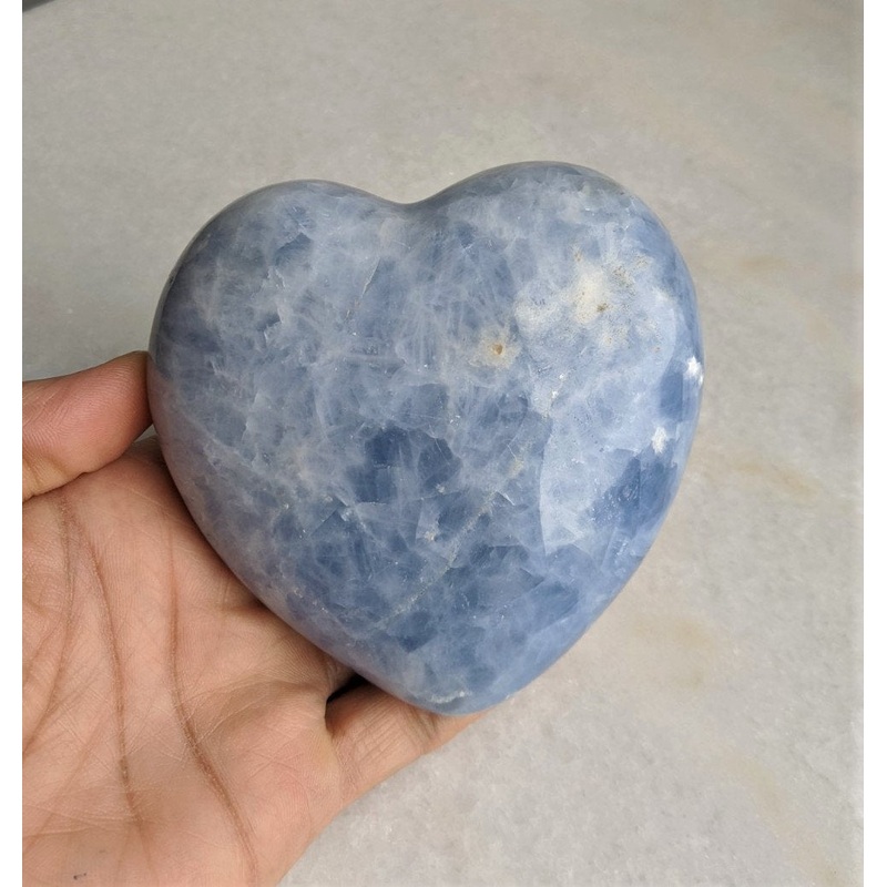 Blue Calcite Heart Natural 105x105mm