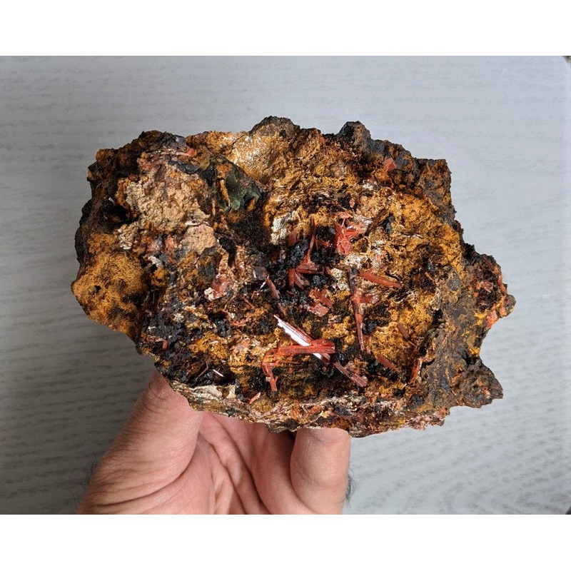 Crocoite Natural Crystal Cluster, Tasmania, Australia 120x85mm