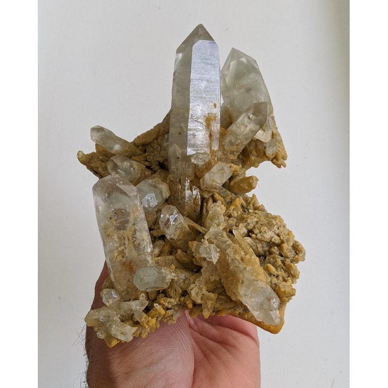Green Phantom Quartz Cluster Natural Himalayan Crystal (150x80mm)