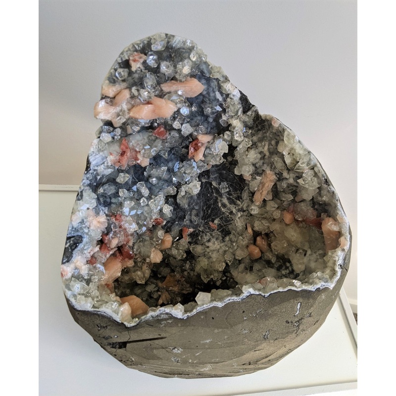 Large Apophyllite + Chalcedony+ Heulandite Geode Crystal AP177