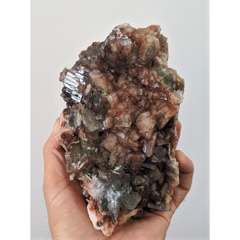 Large Red & Green Apophyllite Rare Geode Crystal/Mineral 160x110mm (1.3 kg)