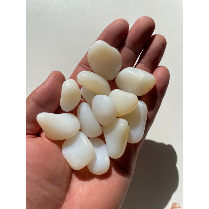 Natural White Opal tumbled stone crystal/ mineral x 1 (22-30mm)