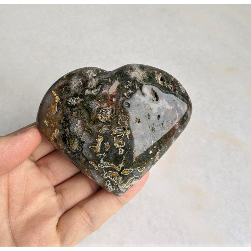 Ocean Jasper Heart Natural 90x80mm