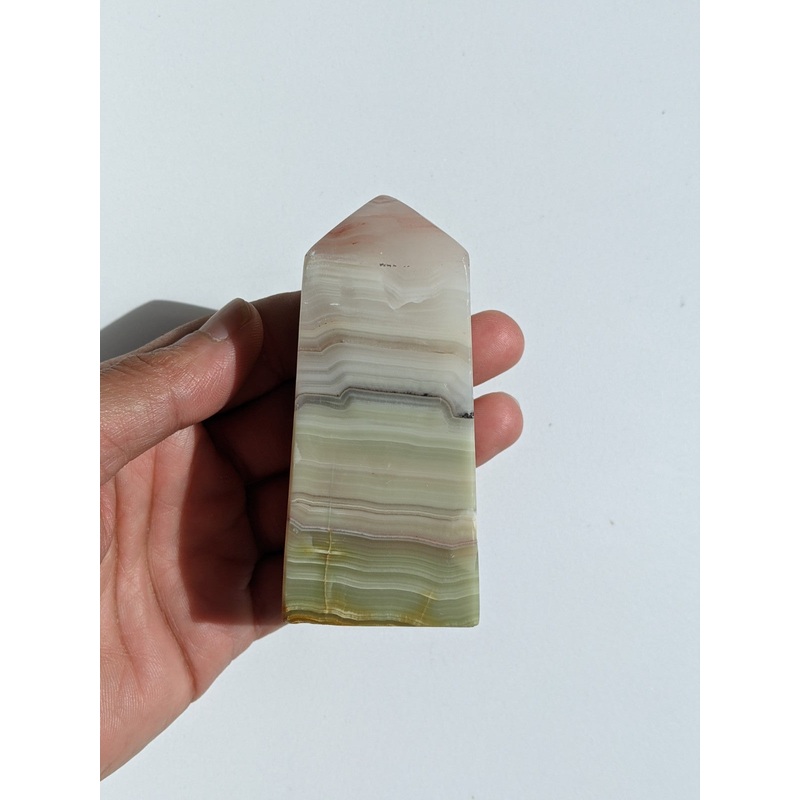 Pink Banded Onyx Tower T018