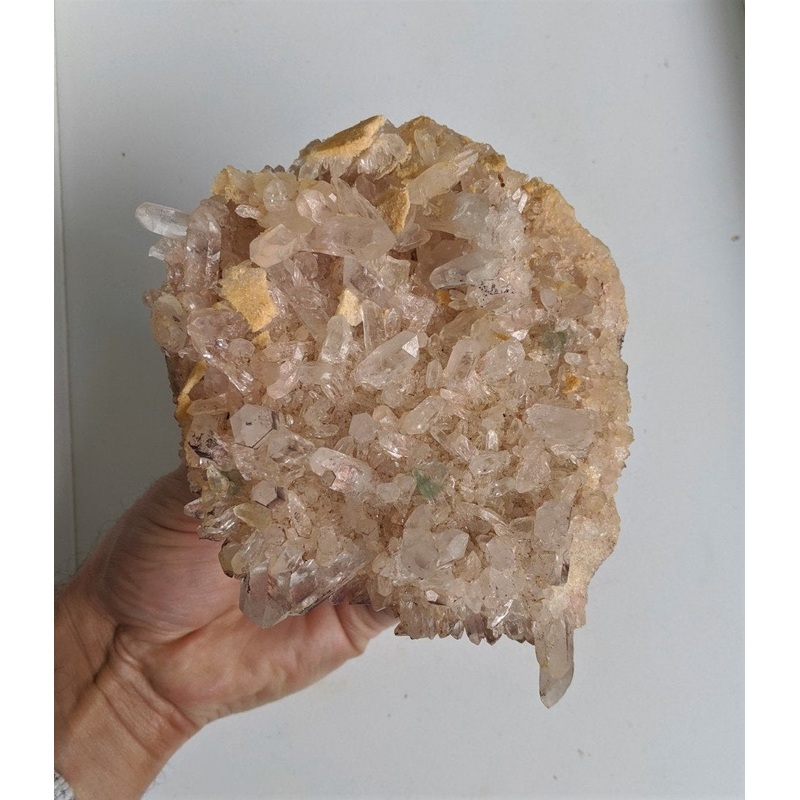 Pink Himalayan Quartz Cluster Natural Crystal /Mineral 145x130mm