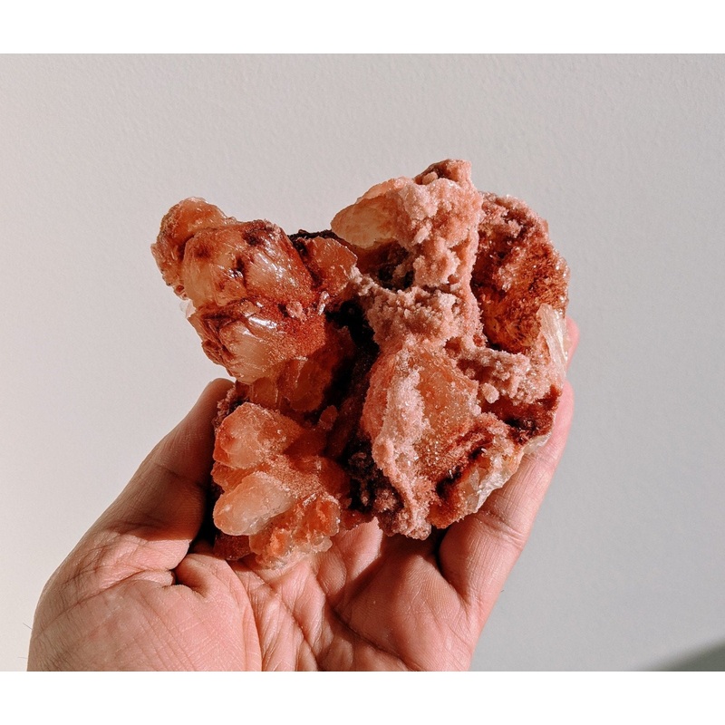 Red-Orange Stilbite Natural Crystal/Mineral 105x100mm