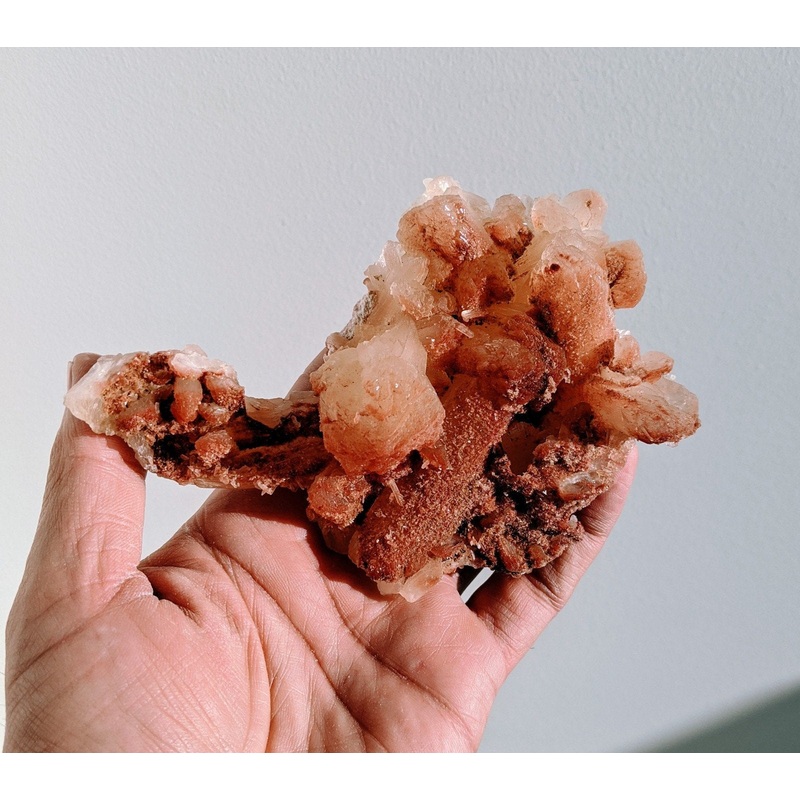 Red-Orange Stilbite Natural Crystal/Mineral 130x90mm