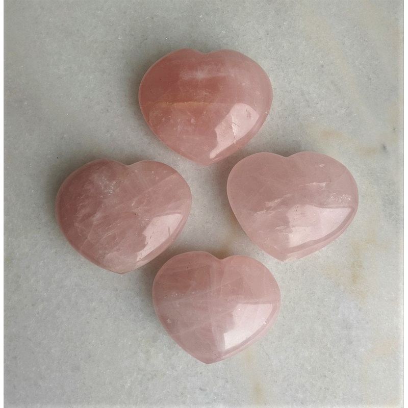 Rose Quartz Heart Natural x 1 (Medium >80x75mm)