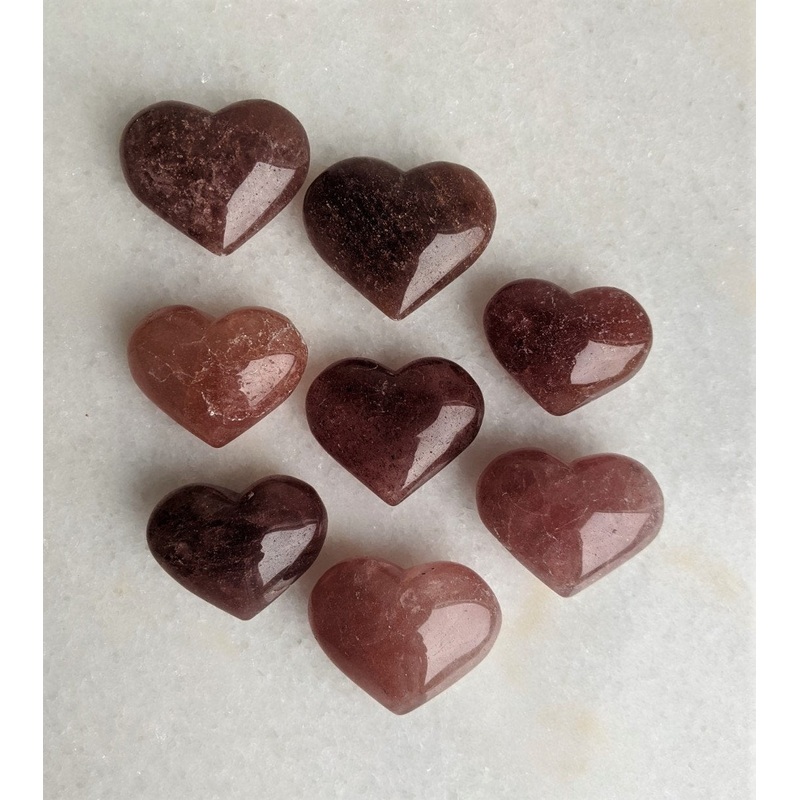 Strawberry Quartz Heart Natural x 1 (Small – 45x35mm)
