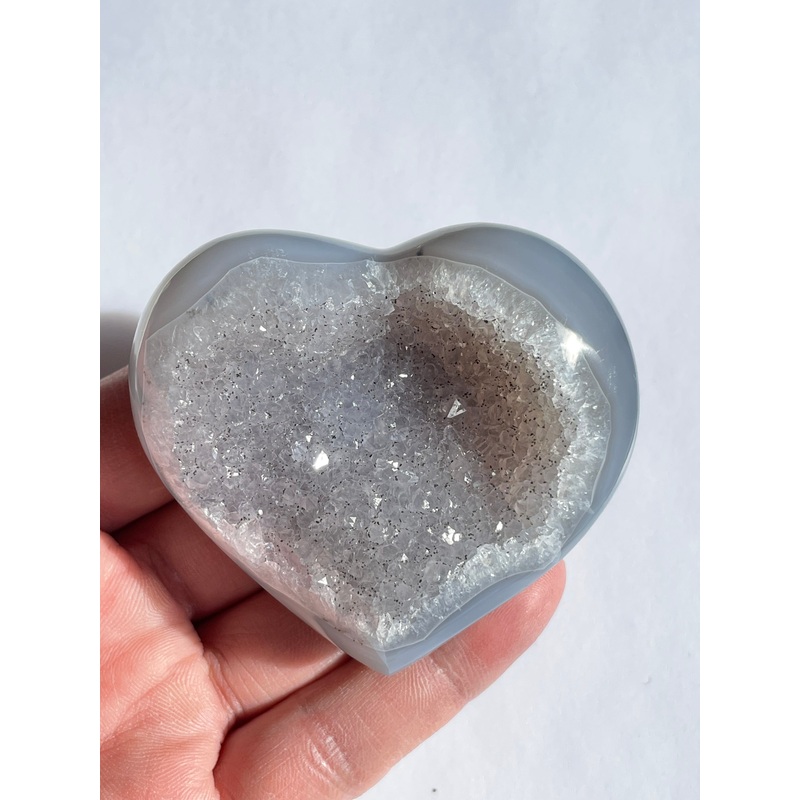 Agate Druzy Crystal Heart AG101