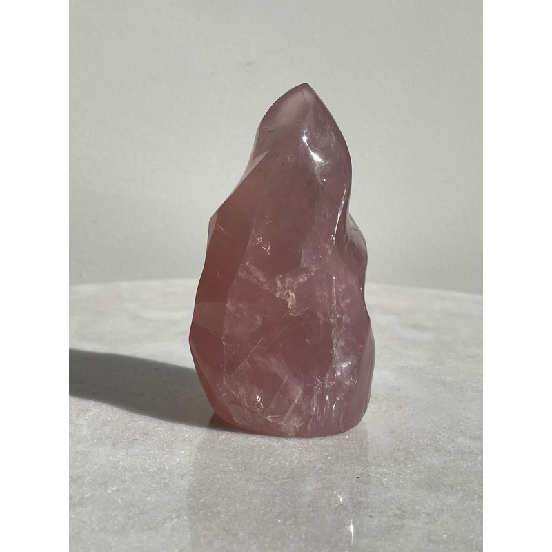 Dark Rose Quartz Flame Natural Crystal FF033