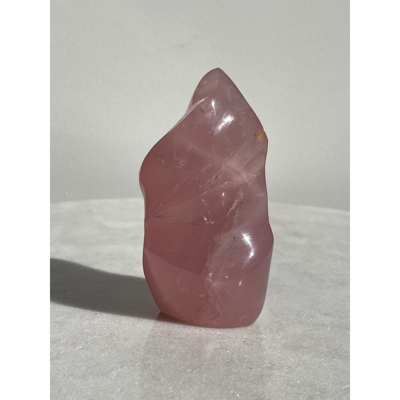 Dark Rose Quartz Flame Natural Crystal FF034