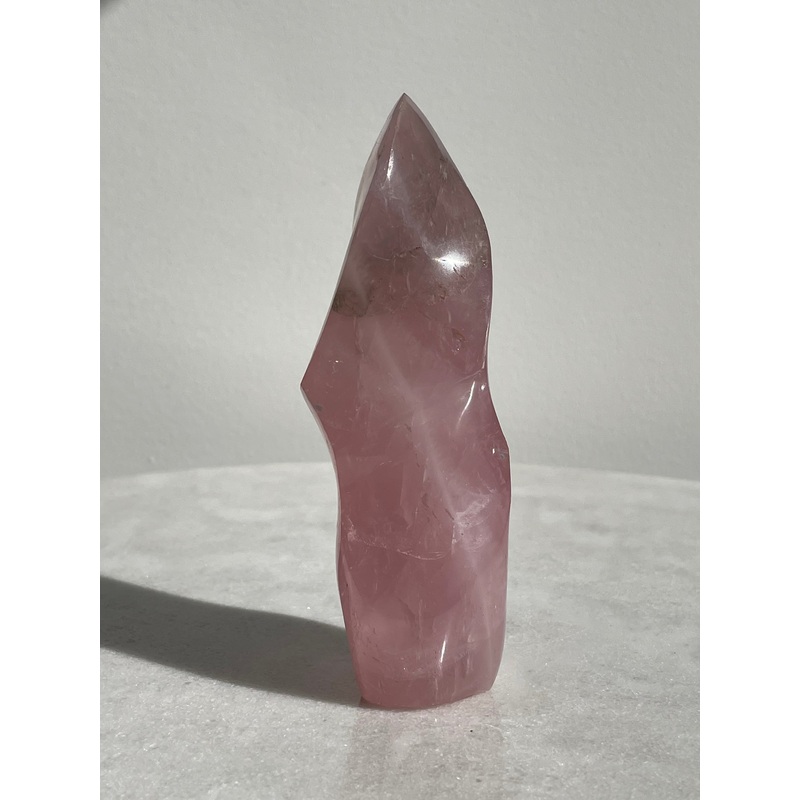 Dark Rose Quartz Flame Natural Crystal FF036