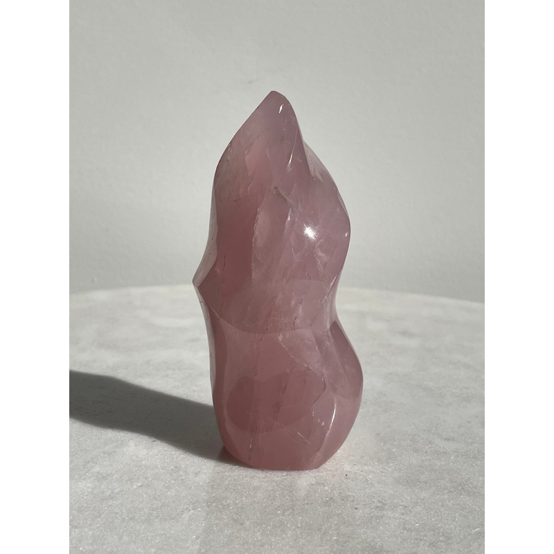 Dark Rose Quartz Flame Natural Crystal FF037
