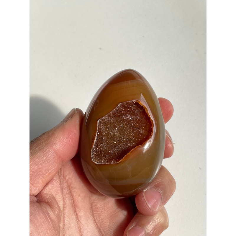 Druzy Agate Crystal Egg Natural AG042