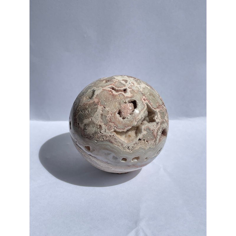 Pink Crazy Lace Agate sphere AG123
