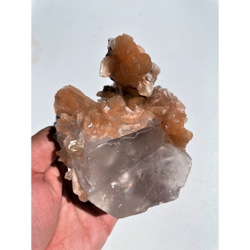 Stilbite with Calcite Crystal Cluster AP754