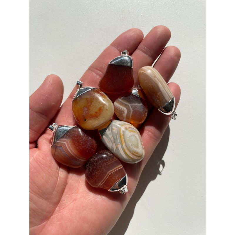 1 x  Agate Crystal  Pendant Natural PD033