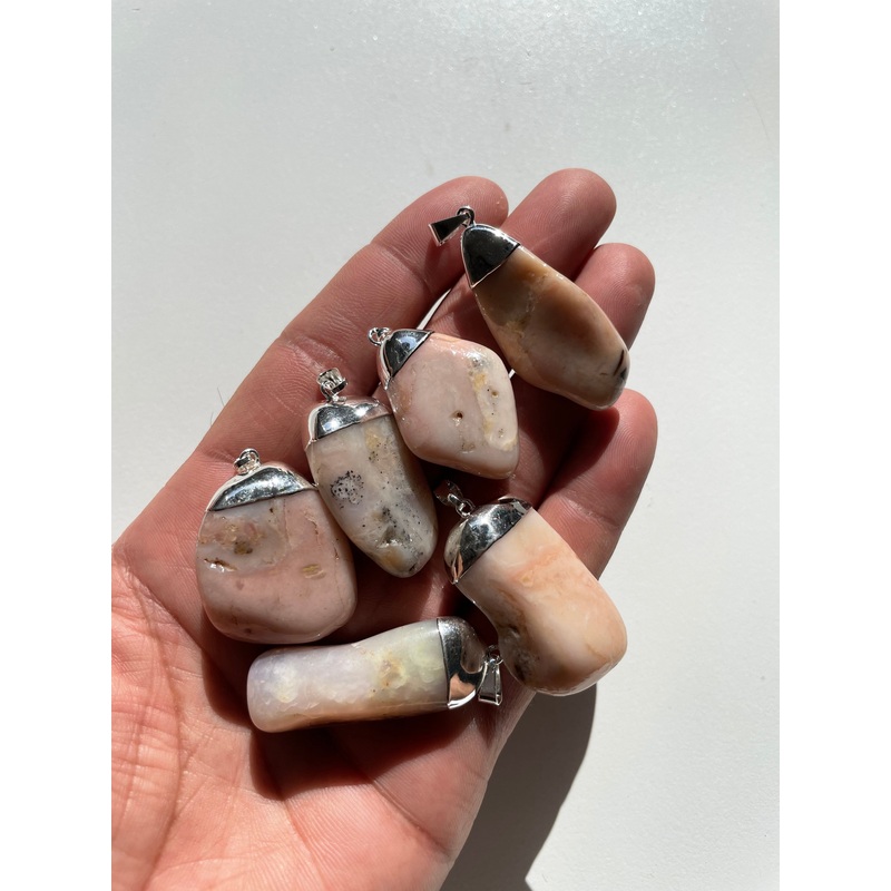 1 x  Pink Opal Crystal  Pendant Natural PD032