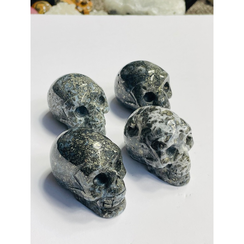 Agate With Pyrite Crystal Skull S095