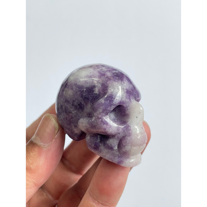 Lepidolite Crystal  Skull  S080