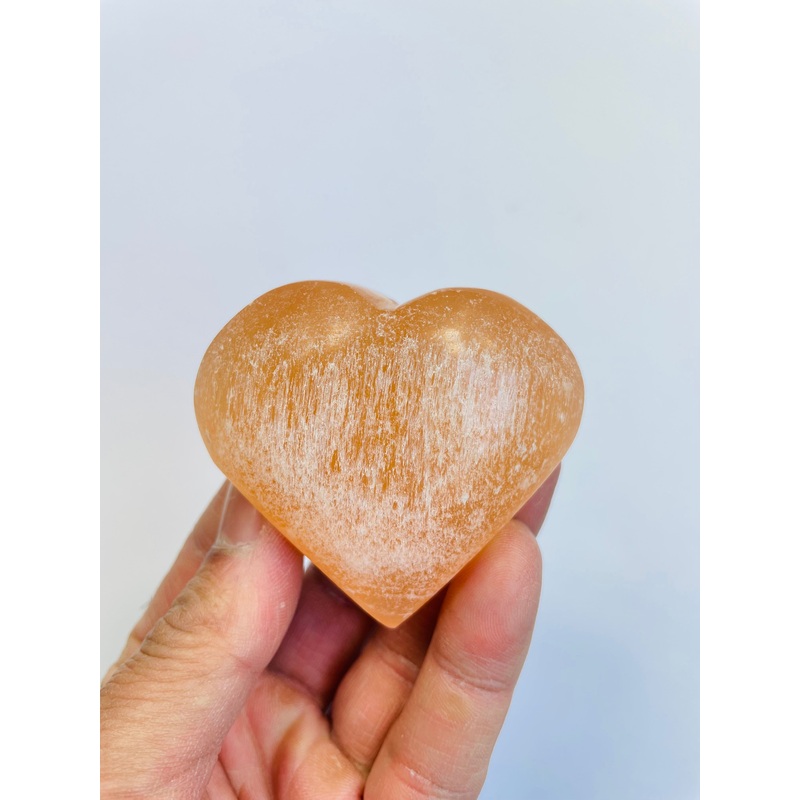 Orange Selenite Crystal Heart (6cm) SN031 x 1