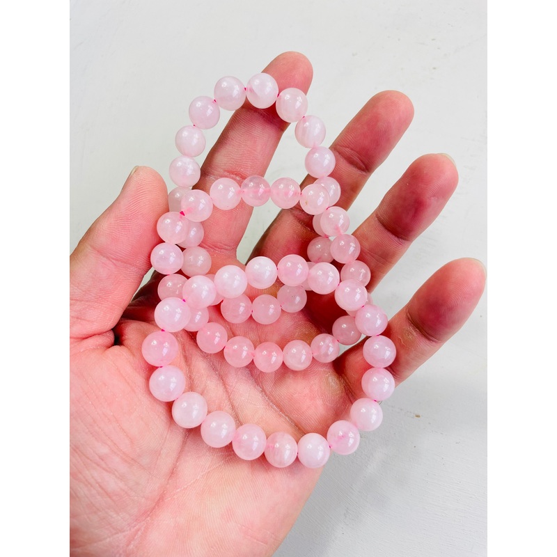 Rose Quartz Stretch Bracelet Natural Crystal BR020