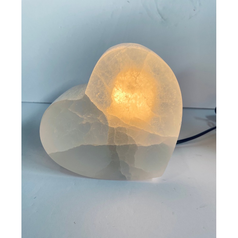 Selenite Crystal Heart Lamp x 1  (SN013)