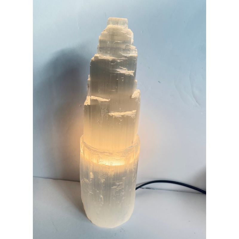 Selenite Crystal Tower Lamp 30cm  x 1  (SN012)