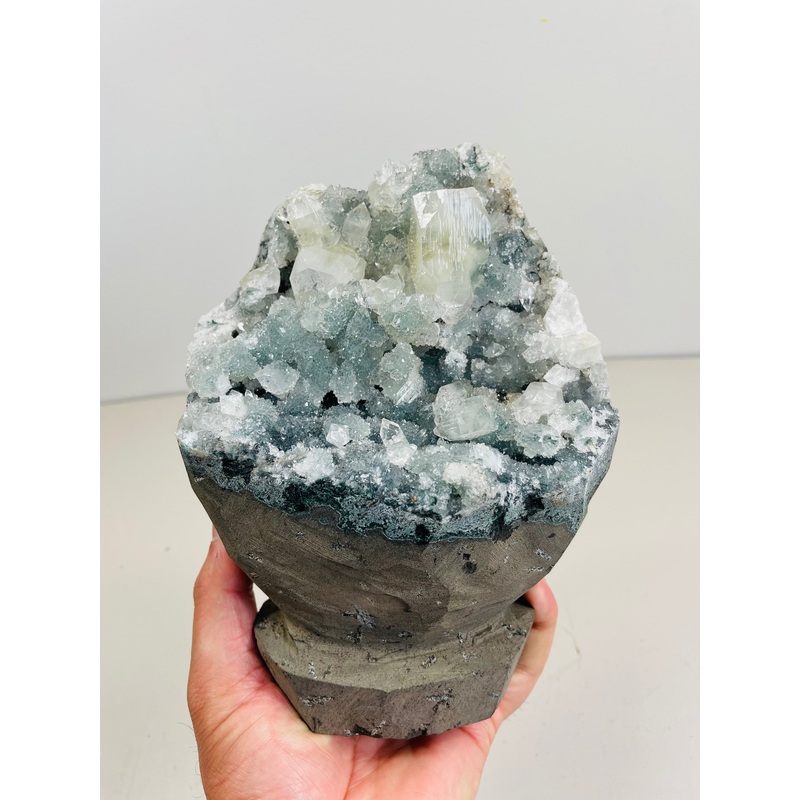 Apophyllite Geode Free Standing Crystal Cluster AP316a