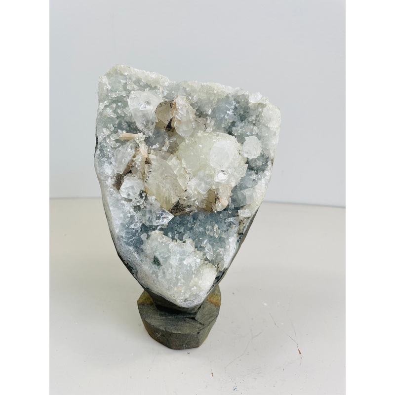 Apophyllite Geode Free Standing Crystal Cluster AP318a