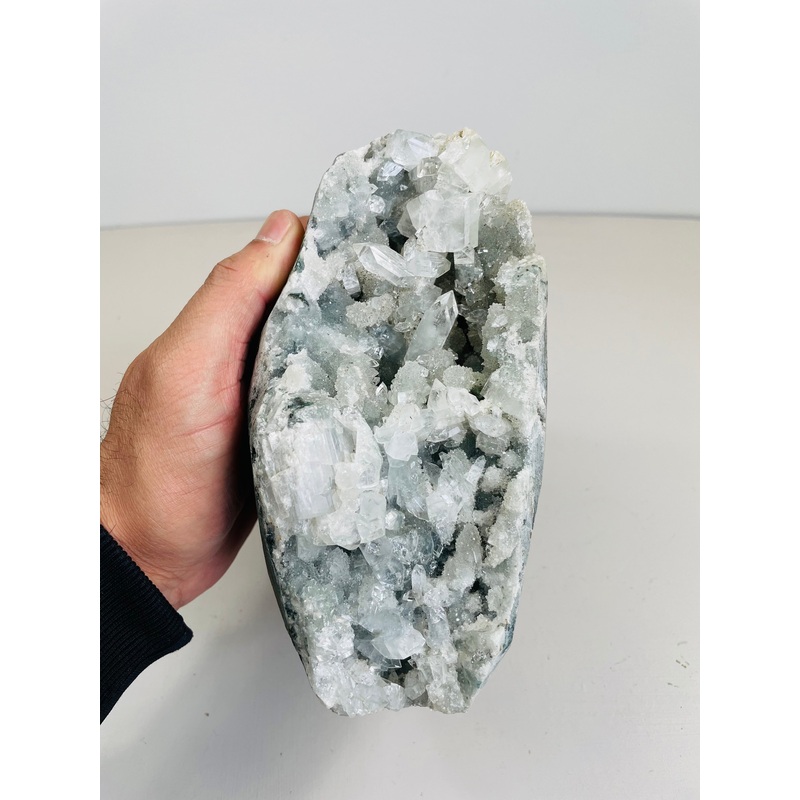 Apophyllite Geode Free Standing Crystal Cluster AP319a