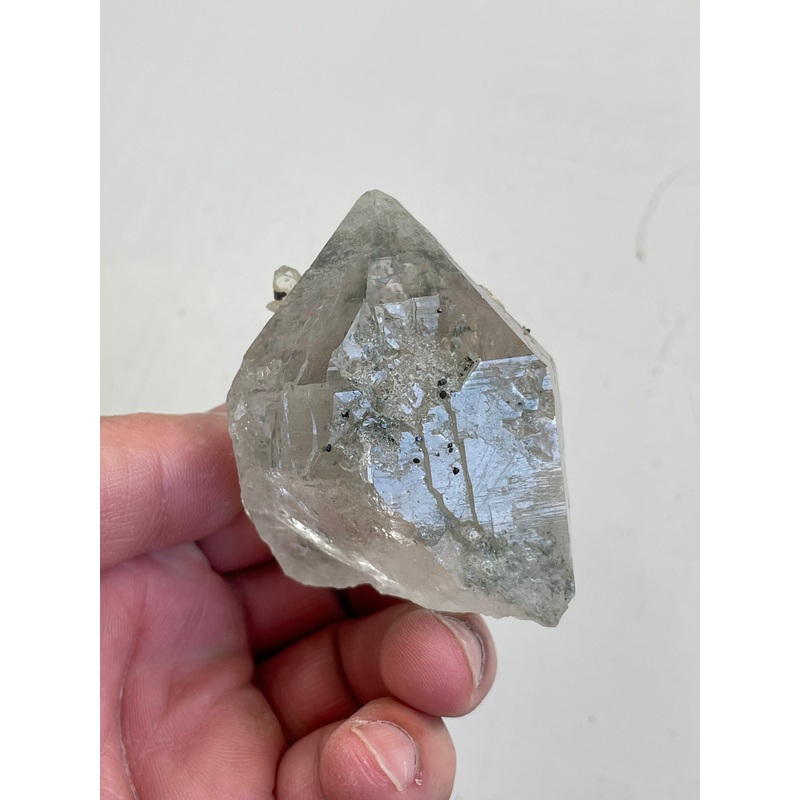 Green Himalayan Chlorite Inclusion Quartz Crystal Q016a