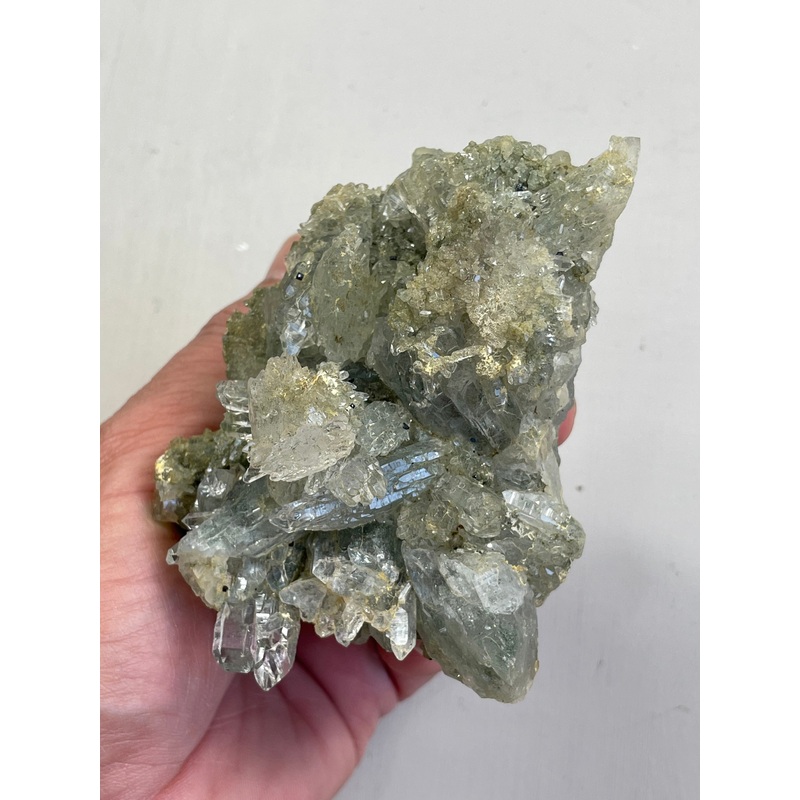 Green Himalayan Chlorite Inclusion Quartz Crystal Q021a