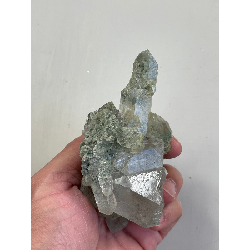 Green Himalayan Chlorite Inclusion Quartz Crystal Q022a
