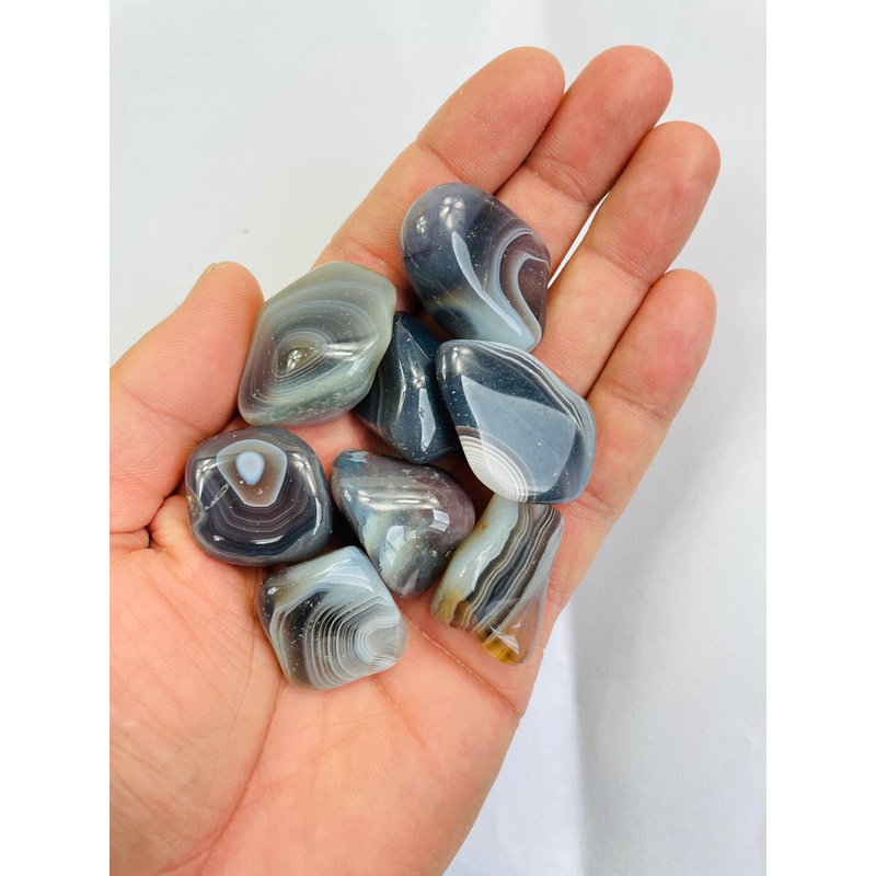 Grey Botswana Agate Tumbled Stones TB055 x 1