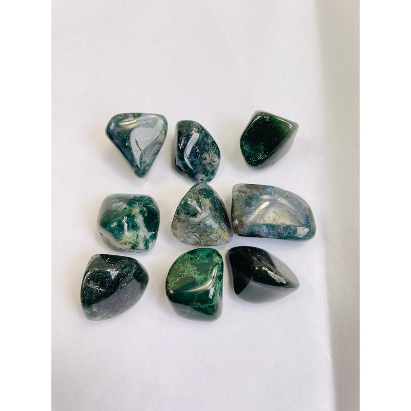 Moss Agate Tumbled Stones TB057 x 1