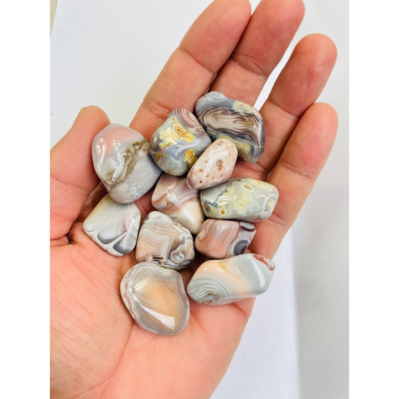 Pink Botswana Agate Tumbled Stones TB056 x 1