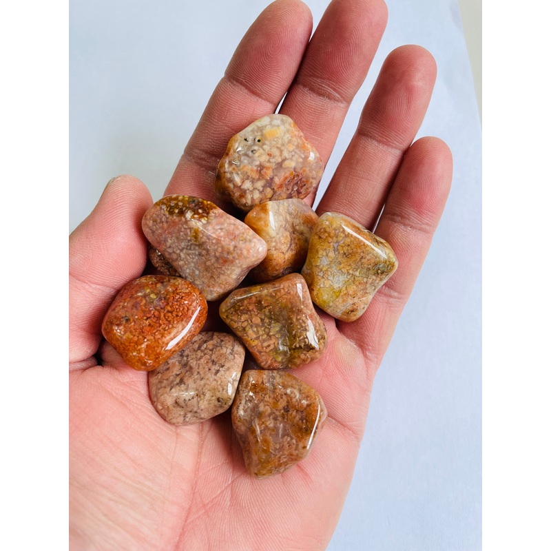 Pink Moss Agate Chunky Tumbled Stones TB037 x 1