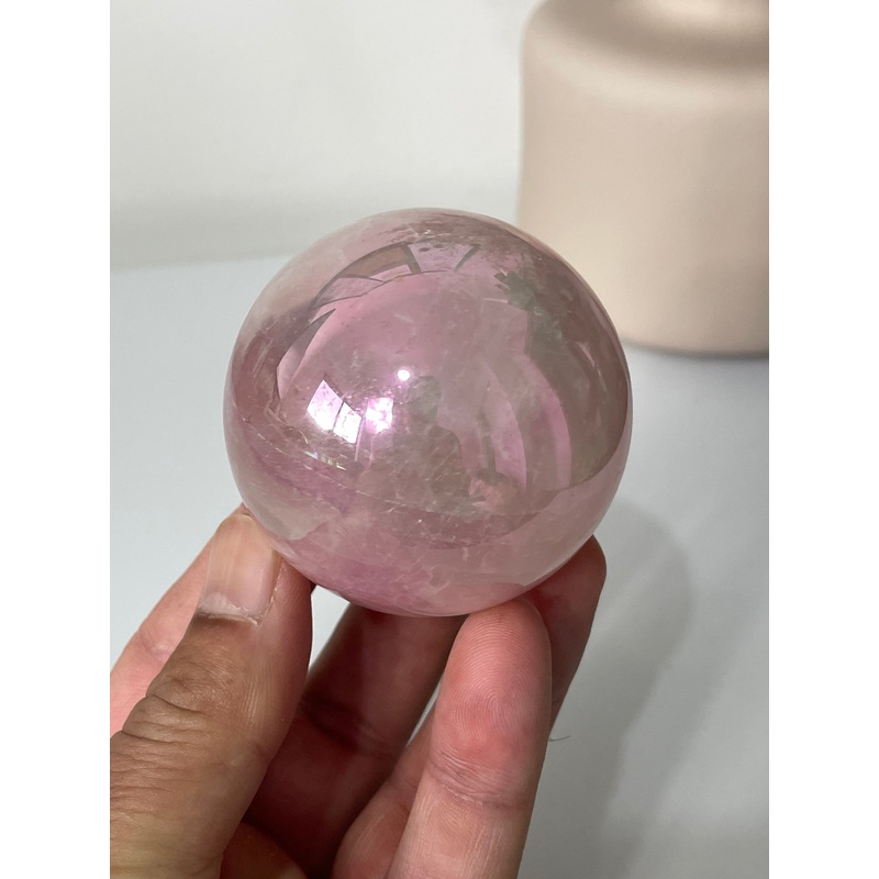 Aura Rose Quartz High Grade Crystal Sphere S200