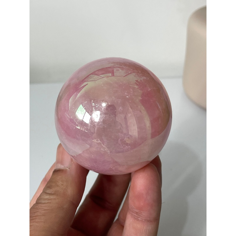 Aura Rose Quartz High Grade Crystal Sphere S201