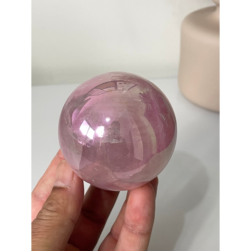 Aura Rose Quartz High Grade Crystal Sphere S202