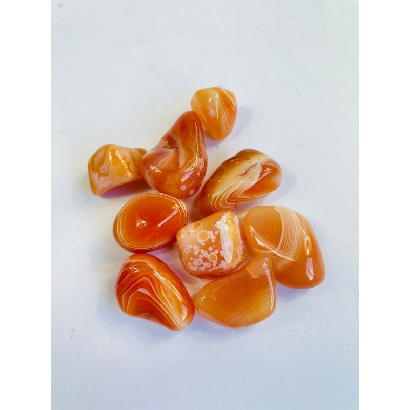 Banded Carnelian tumbled stone crystal/ mineral x 1