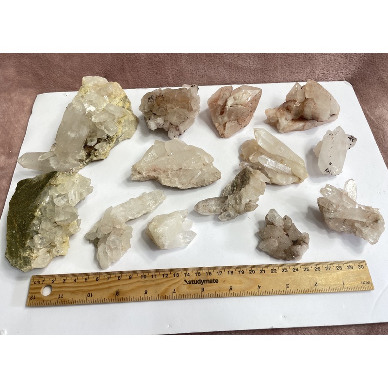 Bulk Lot Himalayan quartz clusters pack of 13, K261