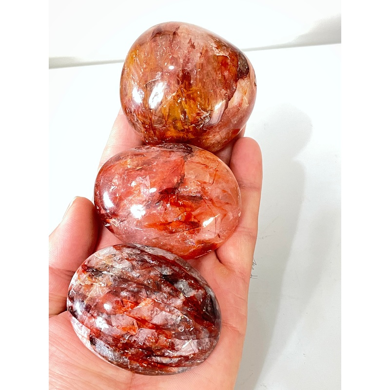 Fire Quartz Palm Stone Natural PS038 x 1
